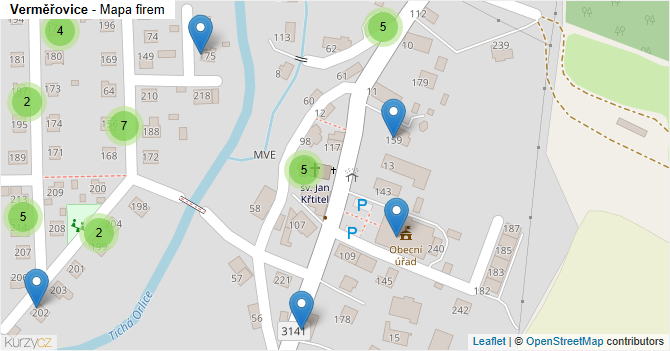 Verměřovice - mapa firem