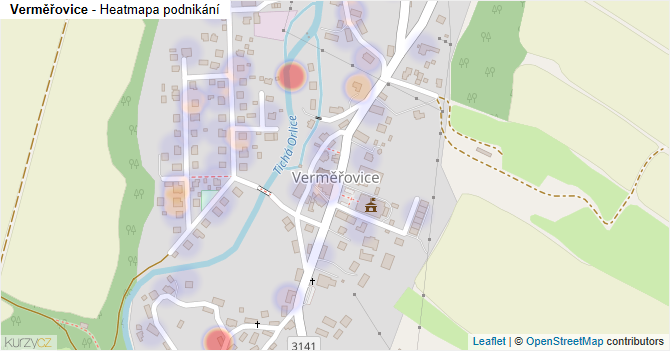 Verměřovice - mapa podnikání