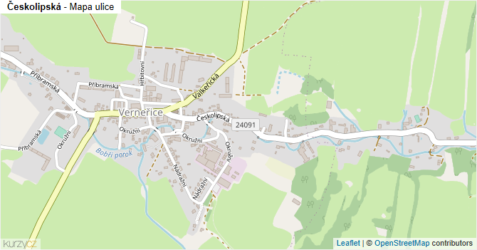 Českolipská - mapa ulice