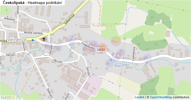 Českolipská - mapa podnikání
