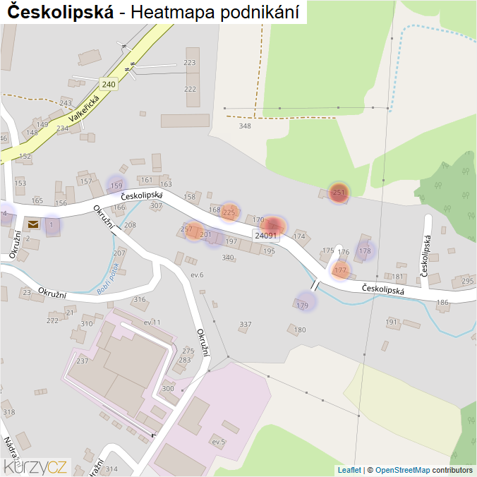 Mapa Českolipská - Firmy v ulici.