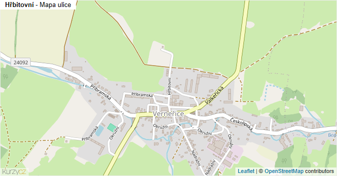 Hřbitovní - mapa ulice
