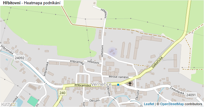 Hřbitovní - mapa podnikání