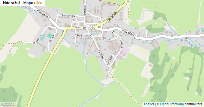 Nádražní - mapa ulice
