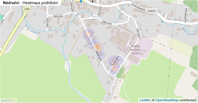 Nádražní - mapa podnikání