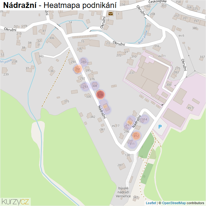 Mapa Nádražní - Firmy v ulici.