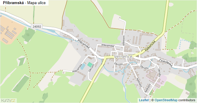Příbramská - mapa ulice