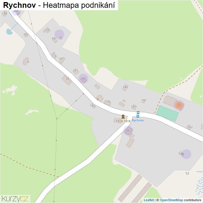 Mapa Rychnov - Firmy v části obce.
