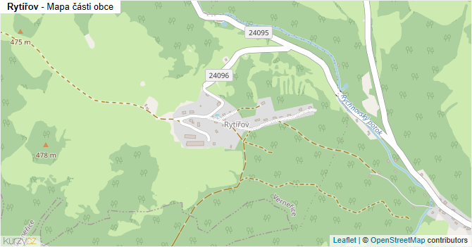 Rytířov - mapa části obce