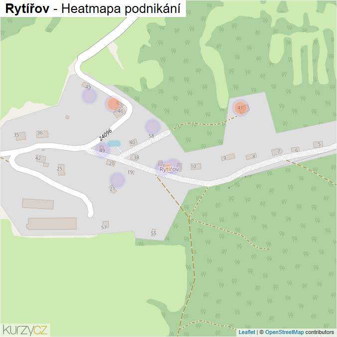 Mapa Rytířov - Firmy v části obce.
