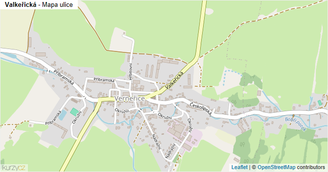 Valkeřická - mapa ulice