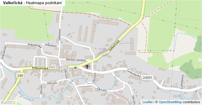 Valkeřická - mapa podnikání