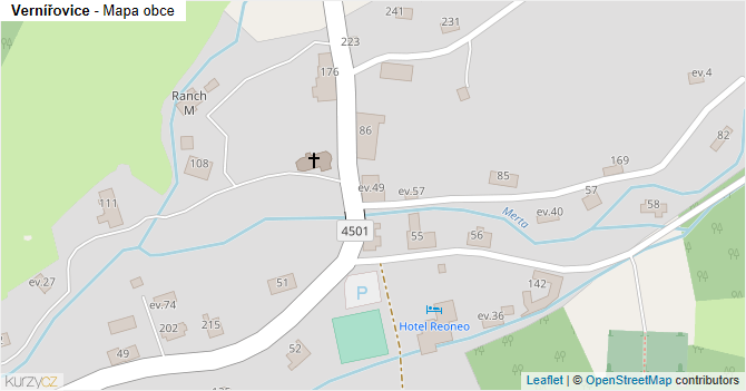 Vernířovice - mapa obce