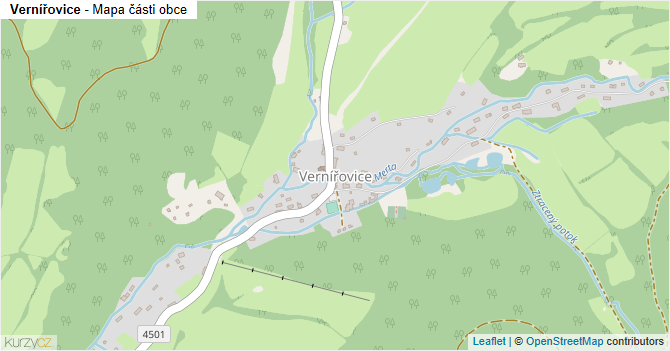 Vernířovice - mapa části obce