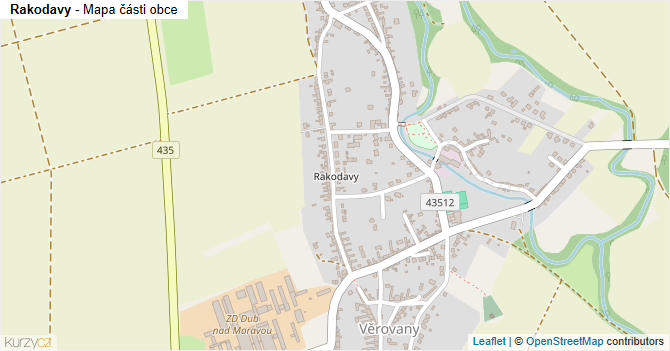 Rakodavy - mapa části obce