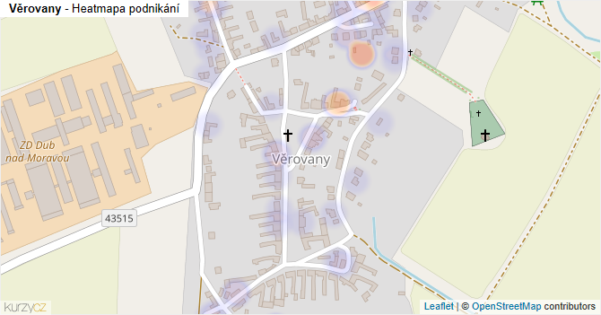 Věrovany - mapa podnikání