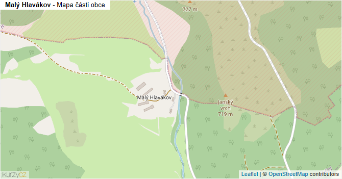 Malý Hlavákov - mapa části obce