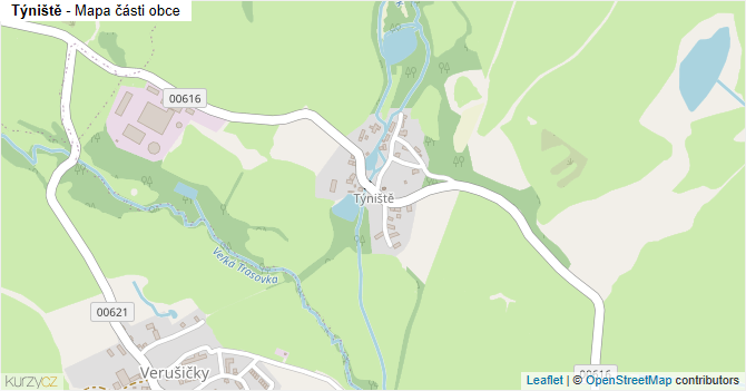 Týniště - mapa části obce