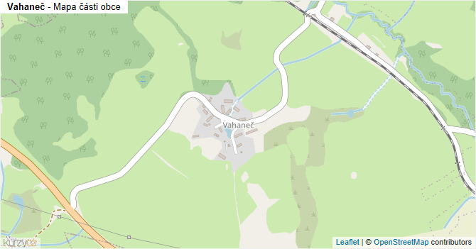 Vahaneč - mapa části obce