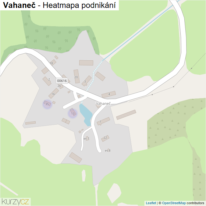 Mapa Vahaneč - Firmy v části obce.