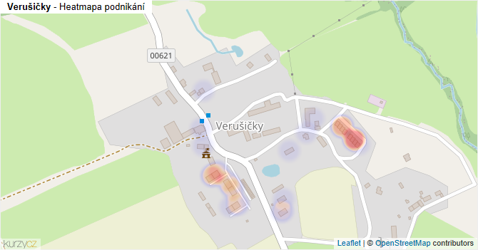 Verušičky - mapa podnikání
