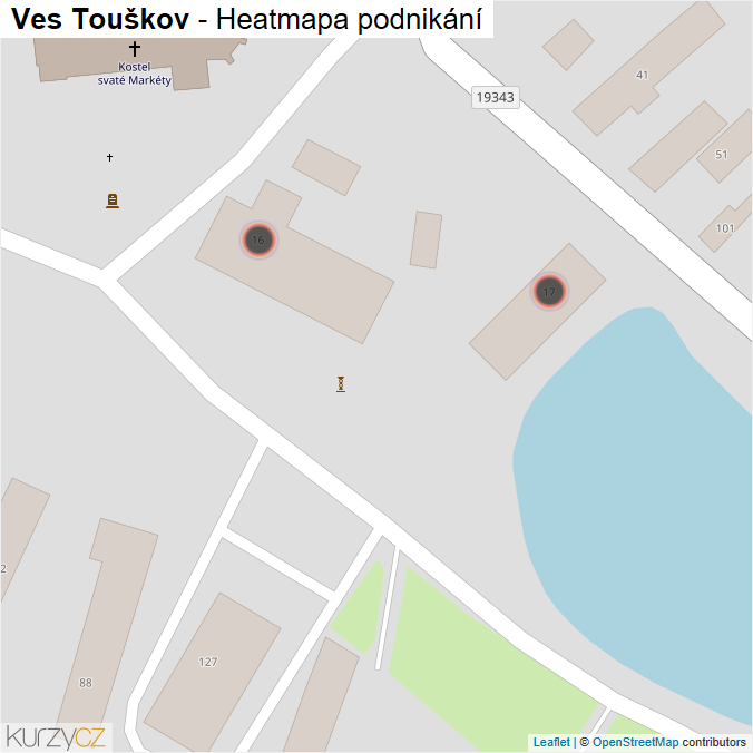 Mapa Ves Touškov - Firmy v obci.