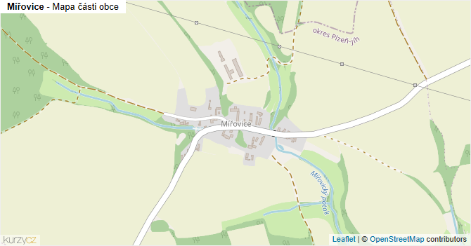 Mířovice - mapa části obce