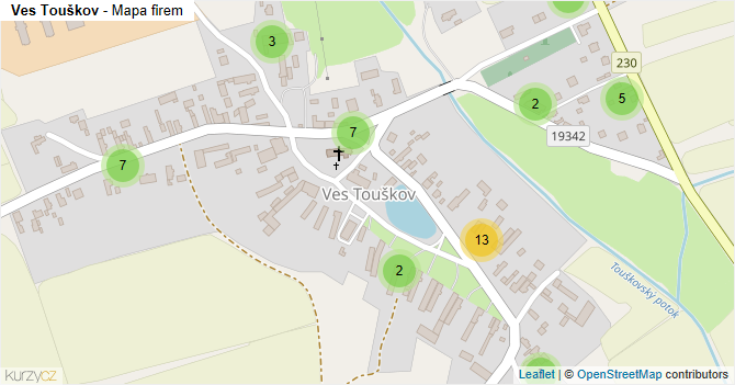 Ves Touškov - mapa firem