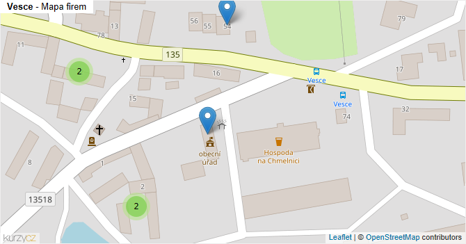 Vesce - mapa firem