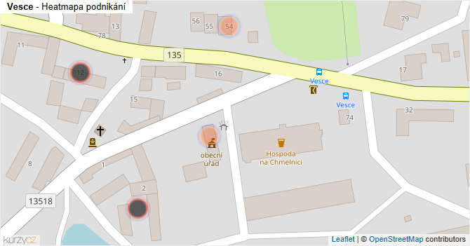 Vesce - mapa podnikání