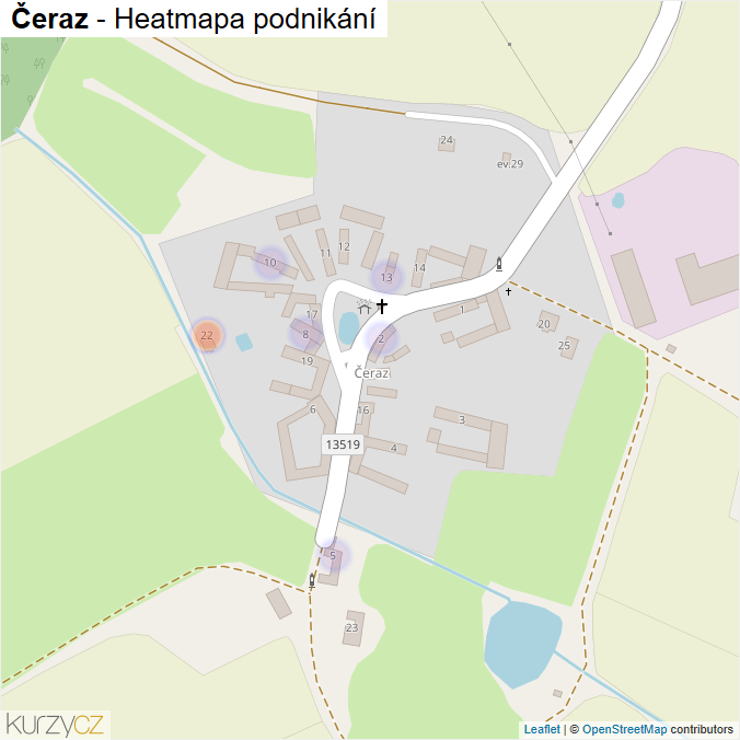 Mapa Čeraz - Firmy v části obce.