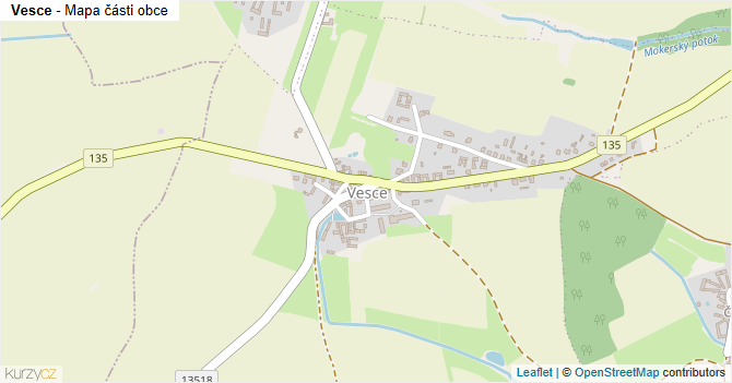 Vesce - mapa části obce