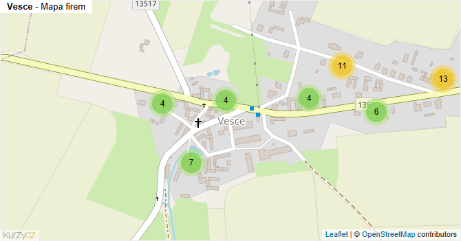 Vesce - mapa firem