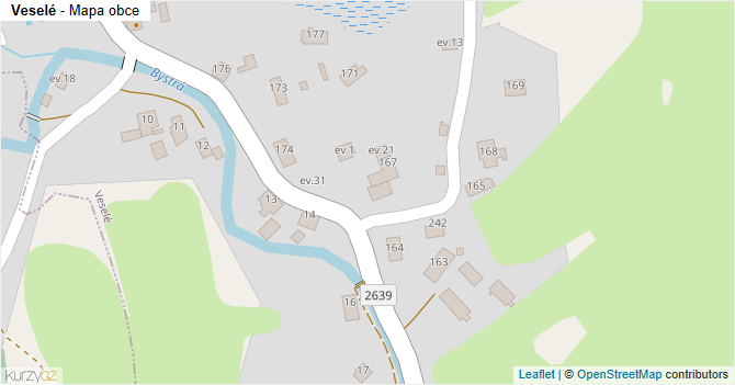 Veselé - mapa obce