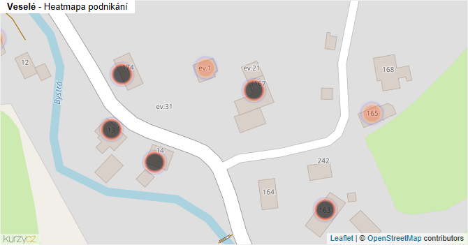 Veselé - mapa podnikání