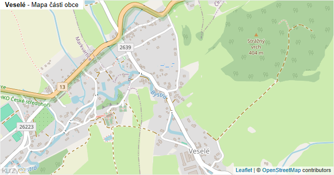 Veselé - mapa části obce