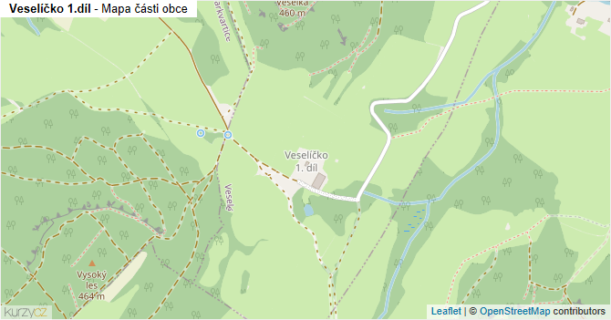 Veselíčko 1.díl - mapa části obce