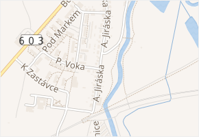 A. Jiráska v obci Veselí nad Lužnicí - mapa ulice