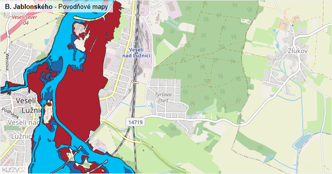 B. Jablonského - záplavové mapy stoleté vody