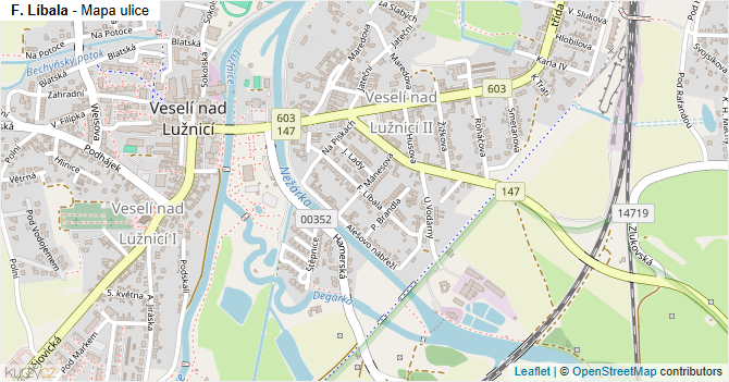 F. Líbala - mapa ulice