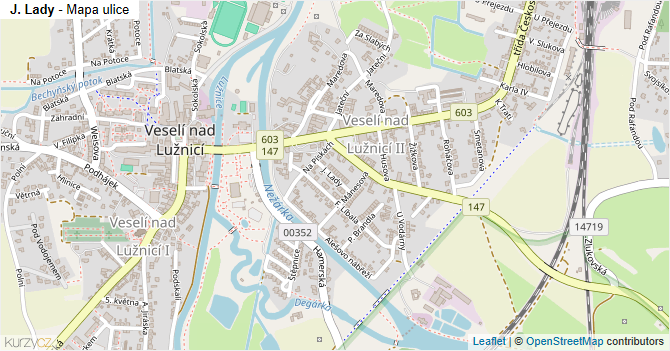 J. Lady - mapa ulice