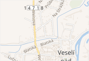 Krátká v obci Veselí nad Lužnicí - mapa ulice