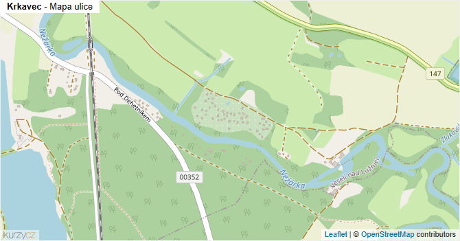 Krkavec - mapa ulice