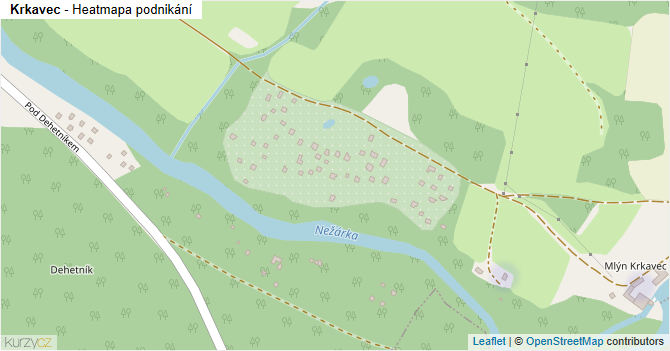 Krkavec - mapa podnikání