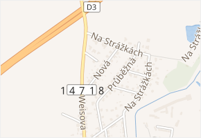 Nová v obci Veselí nad Lužnicí - mapa ulice