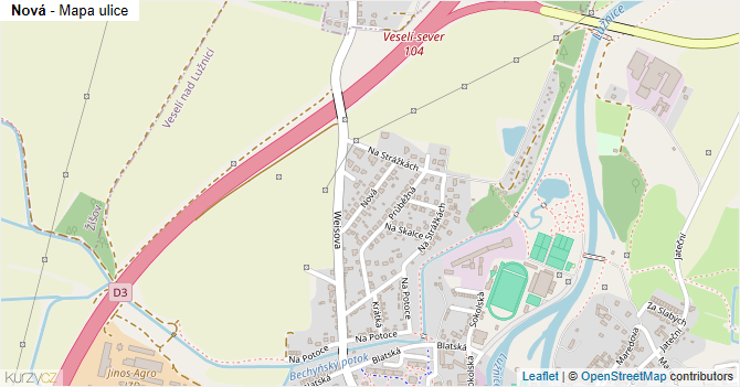Nová - mapa ulice