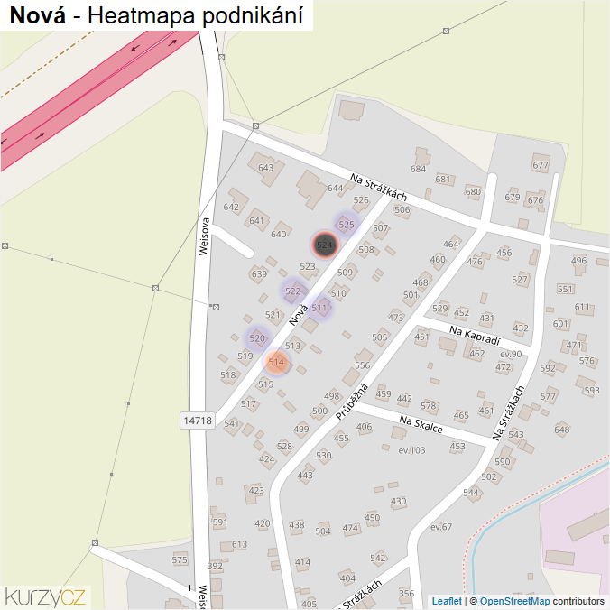 Mapa Nová - Firmy v ulici.