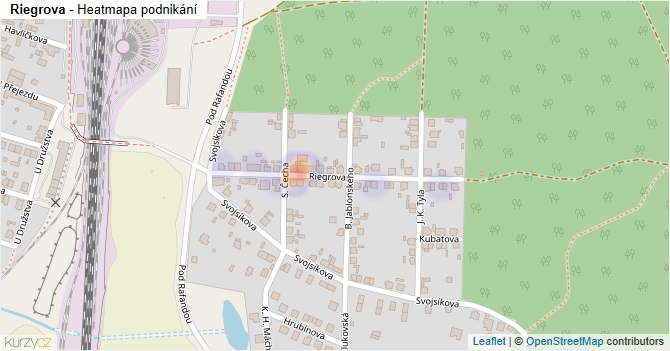 Riegrova - mapa podnikání