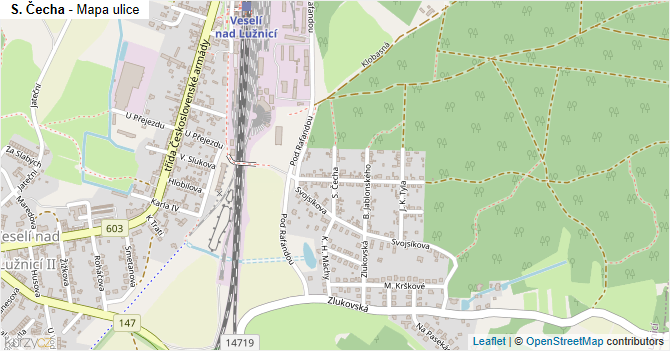 S. Čecha - mapa ulice