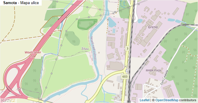 Samota - mapa ulice